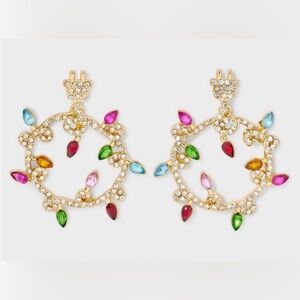 SUGARFIX BaubleBar Merry and Bright
Wreath Lights Earrings Multi-Colored NWT